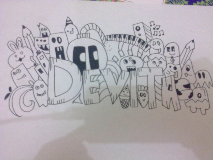 Doodle nama berwarna