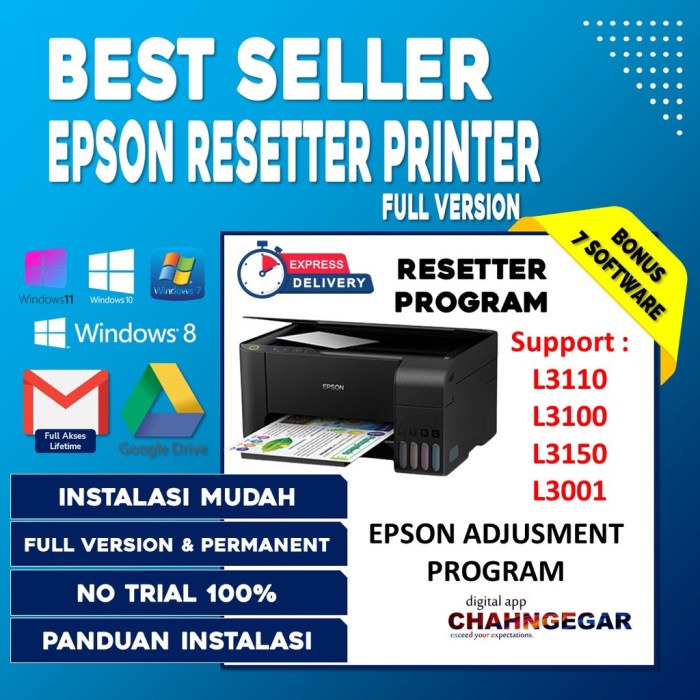 Aplikasi reset printer epson l3110