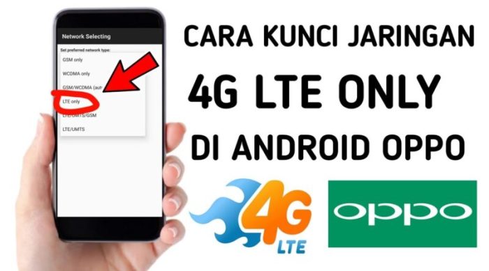 Cara mengunci sinyal 4g oppo