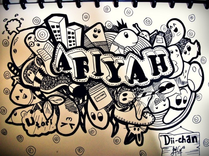 Doodle nama berwarna