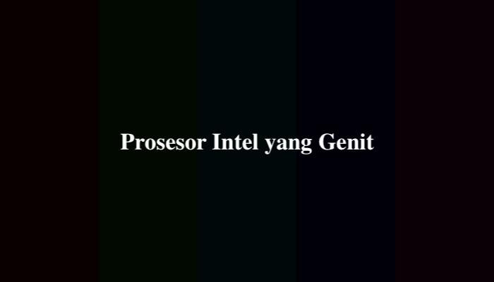 Prosesor intel yang genit