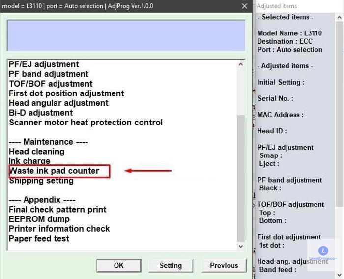 Epson l3110 resetter printer driver reset