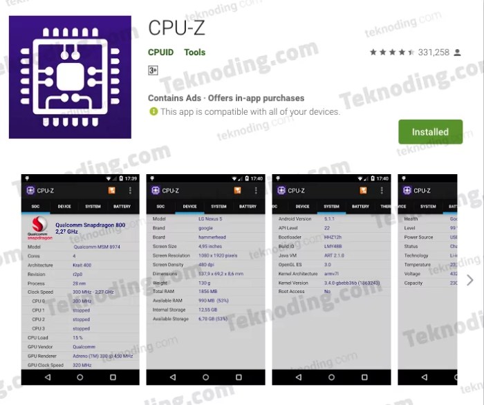 Cara cek chipset hp