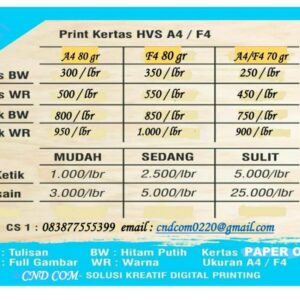 Harga print berwarna