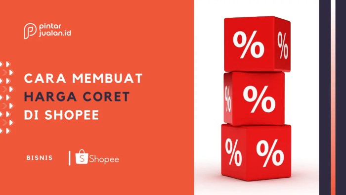 Cara membuat harga coret di shopee