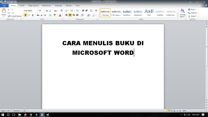 Format penulisan novel di word