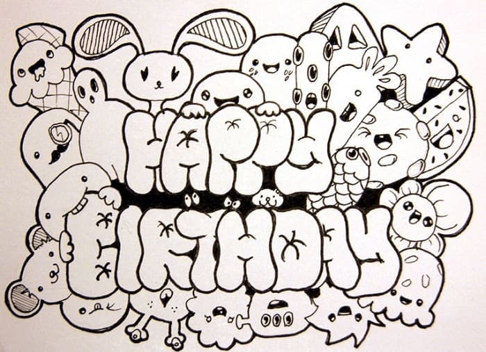 Doodle nama berwarna