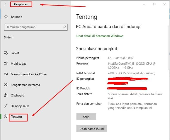 Spesifikasi windows 10