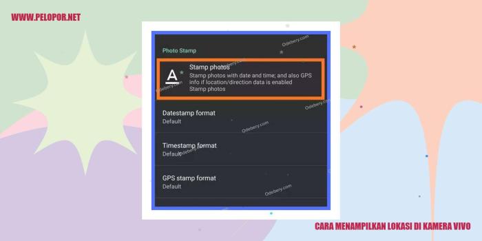 Cara menampilkan lokasi di kamera vivo