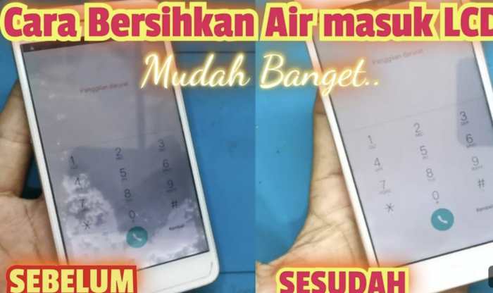 Bercak air di layar hp