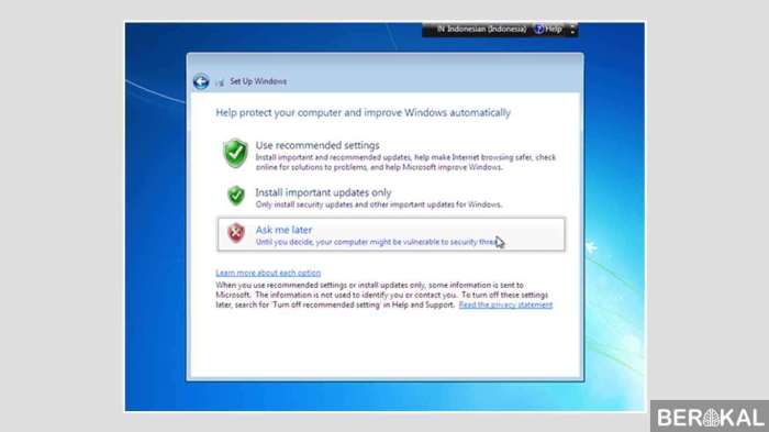 Cara instal windows 7 dengan flashdisk