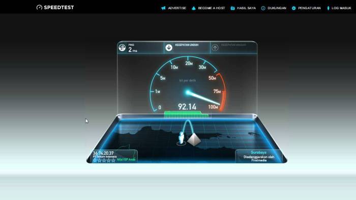 Indihome speed kecepatan cek uang akurat speedtest