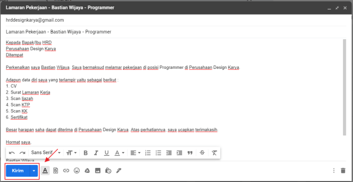 Cara kirim email ke whatsapp