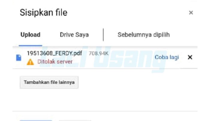 Kenapa tidak bisa upload file di google form