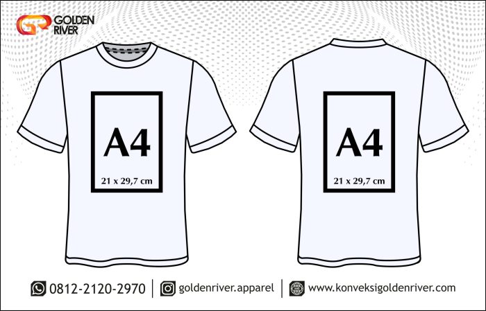 Ukuran desain kaos