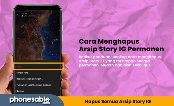 Cara menghapus story ig yang sudah lama