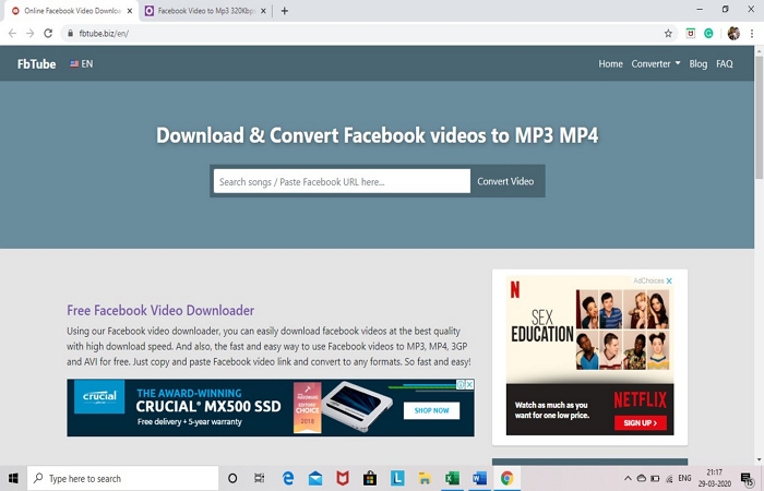 Fb mp3 videos convert step